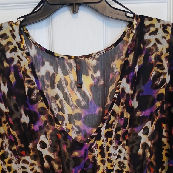 Sheer Leopard V-neck Maxi Cover-up - Picture 4 of 7